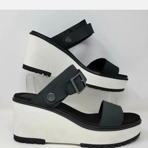 Timberland Women's Koralyn Black & White Sandals Size 9.5 A26SF New